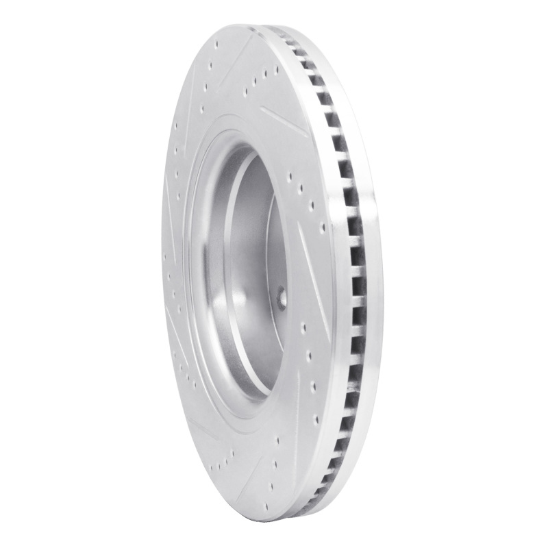 Dodge Ram 1500 Brake Rotor (1) - Front Right - R1 Concepts - Drilled & Slotted - Silver - `04-`06